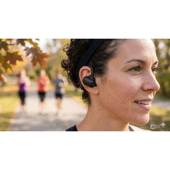 MEE audio AirHooks Pro Écouteurs Sport Sans Fil Ouverts Bluetooth - Écouteurs Confortables Résistants à la Transpiration et Non Isolants pour des Entraînements et Courses Plus Sûrs