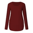 thumbnail image 4 of Lyinloo Women's Maternity Long Sleeve Side Button Tunic Nursing Tops For Breastfeeding Wine XL, 4 of 6