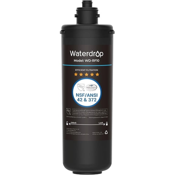 Waterdrop WD-RF10 Under Sink Water Filter, Replacement 10UA Under Counter Water Filtration System, 8000 Gallons High Capacity