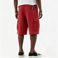 thumbnail image 4 of Men's Solid Corduroy Cargo Shorts Multi Pocket Elastic Drawstring Waist Relaxed Knee Length Streetwear Casual Workout Shorts, 4 of 6