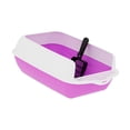 thumbnail image 2 of Caja de arena para gatos Partita de arena de cables de lados de gato recipiente de arena para gato Bandeja de arena de gato de cara alta bandeja de Violeta, 2 of 9
