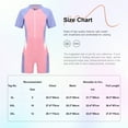 thumbnail image 5 of YUUMIN One Piece Boyleg Swimsuits for Girls Short Sleeve Zip Up Shorty Wetsuits Rash Guard Swimsuits Pink 10, 5 of 5