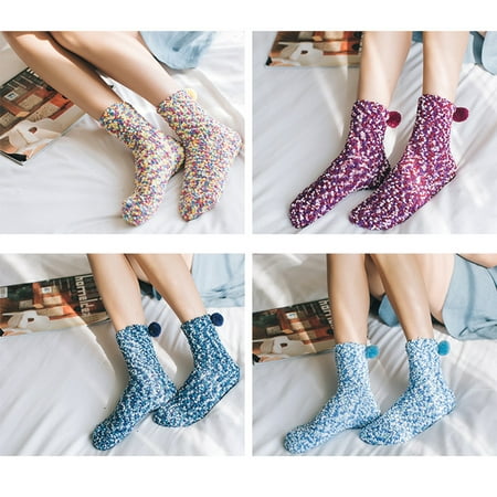 Women Socks Pom Warm Creative Fuzzy Socks Sleeping Socks with Box | Walmart Canada