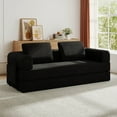 thumbnail image 3 of Bellemave 4-in-1 Folding Convertible Sofa Bed,Boneless Couch with Fixed-Shape Frame, Corduroy Loveseat Sleeper with Pull Out Bed, Floor Sofa Modular Futon Couch for Living Room Bedroom Lounge (Black), 3 of 8