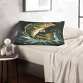 thumbnail image 6 of Naloa Largemouth Bass jumps out of water Pillowcase, Cool Pillowcase, Lightweight, Breathable, Skin Friendly Pillowcase, Hidden Zipper (No pillow core)-14"x20", 6 of 6