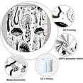 thumbnail image 5 of Mushrooms Bathroom Shower Curtain Psychedelic Retro 70s 60s Hippie Black and White Shower Curtain Washable Durable Fabric Home Decorative Shower Curtain with Hooks, 72x72 Inch, 5 of 6
