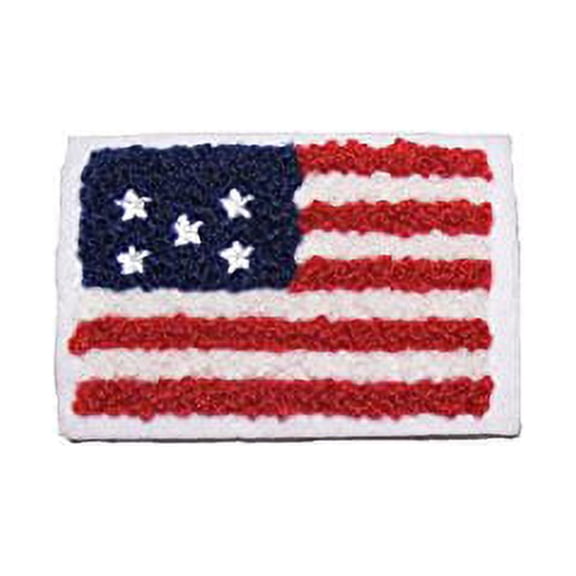 Altotux 2.5"x1.75" Patriotic Chenille American Flag Sew On Applique Patch Motif
