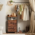 thumbnail image 7 of TYDIMOR 4 Drawers Vertical Dresser Bedroom Living Room Fabric Storage Tower Organizer, Rustic Brown, 7 of 7