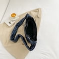 thumbnail image 2 of Autumn Winter Cotton-Padded Bag Rhombic Lattice Shoulder Bag for Work (Black), 2 of 10