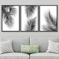 thumbnail image 2 of PixonSign Framed Wall Art Set Black and White Tropical Leaves Nature Floral Canvas Prints Mixed Media Modern Art Decorative Chic for Living Room, Bedroom, Office - 24"x36"x3 Black, 2 of 5