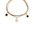 thumbnail image 2 of Pulsera de oro laminado con estrellas negras con blanco, 2 of 5