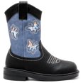 thumbnail image 3 of DADAWEN Boys Western Boots Unisex Toddler Boots Black 5 Big Kid, 3 of 7