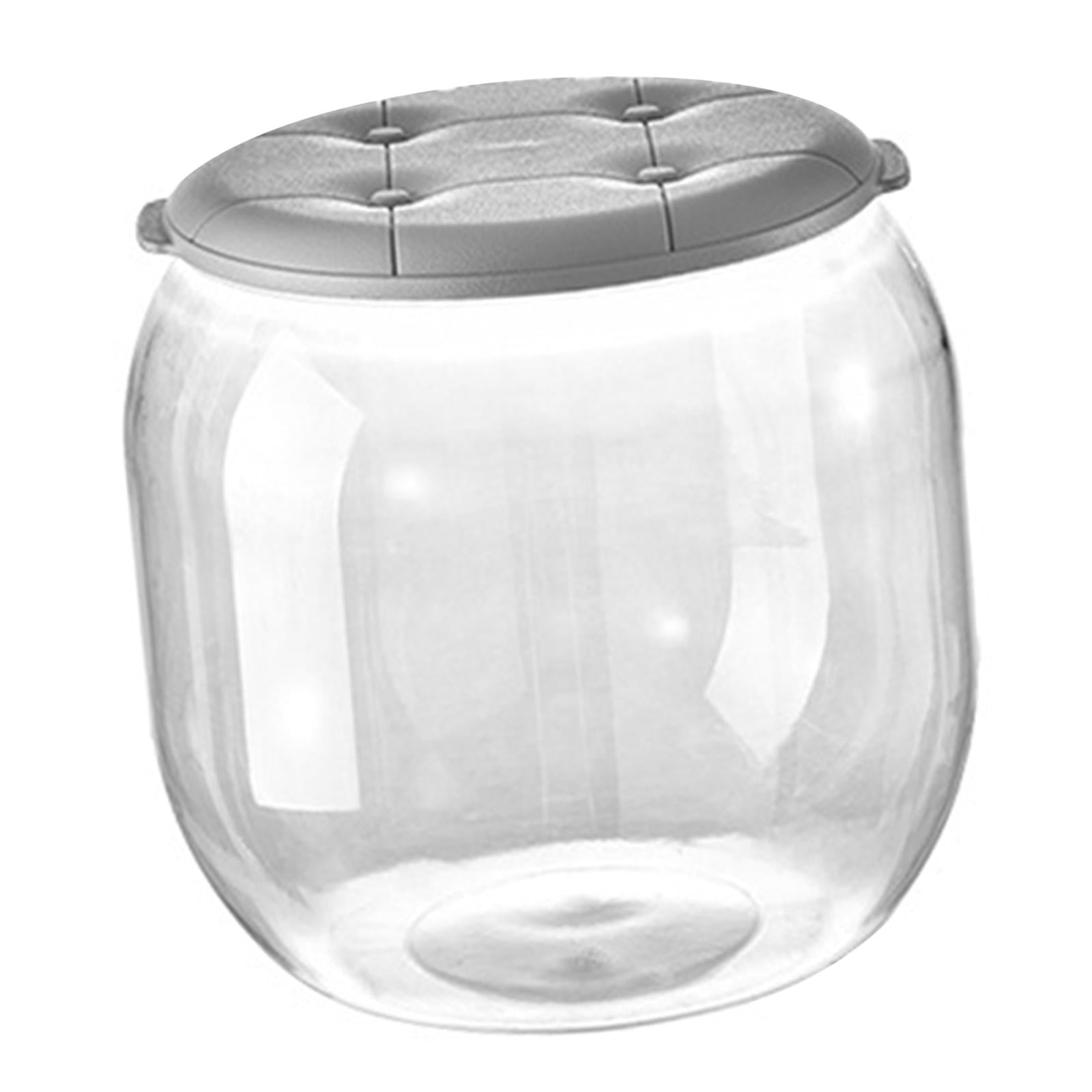 Clear Toy Storage Bucket Toy Box Chest Portable Dustproof Building Blocks Storage Box Shoe Stool for Kids Room Household Kitchen Indoor Round Gray