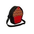 thumbnail image 3 of Bolsa en forma de PANQUE, CUPCAKE CON CHISPAS, Diseño de Comida, Pan Dulce, Bandolera para Mujer, Cross-Body, Correa Ajustable, Color Negro, Moda Kawaii, Novedoso y Encantador (Bolsa para Mujer)., 3 of 5