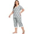 Cueply Women Plus Size Pajamas Set Short Sleeve Pjs Sleepwear Loungewear Nightwear with Pockets