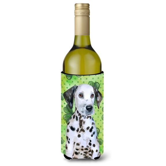 Carolines Treasures BB9882LITERK Dalmatian Puppy St Patricks Wine Bottle Beverge Insulator Hugger  Wine Bottle