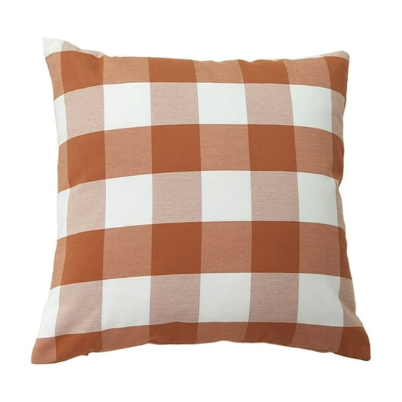 Qholemyo Pillow Covers Plaid Throw Pillows 18x18 Spring Summer Decorative Pillow Decor For Couch Sofa And Porch Chair Orange fall decor thanksgiving decor