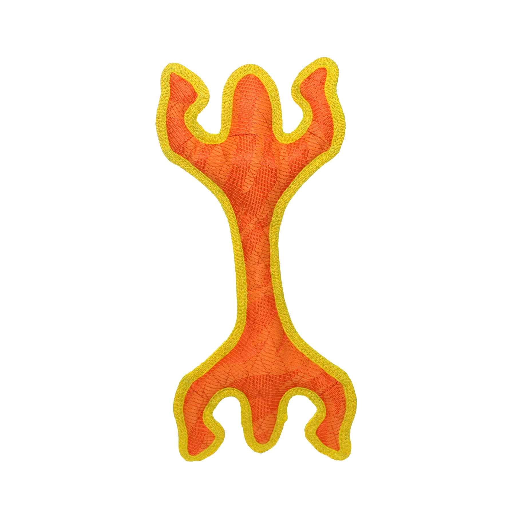 DuraForce Lizard Tiger Orange-Yellow, 2-Pack, Durable Woven Mesh Fiber Squeaky Dog Toy