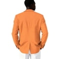 thumbnail image 4 of Men's Casual One-Button Blazer, Slim-Fit Lightweight Business Daily Sport Coat, Orange, L, 4 of 6