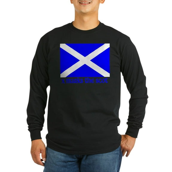 CafePress - X Marks The Scot Long Sleeve Dark T Shirt - Long Sleeve Dark T-Shirt