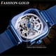 thumbnail image 5 of Reloj mecánico cuadrado para hombre, de acero inoxidable, esqueleto, resistente al agua, automático, de cuerda automática, 5 of 8