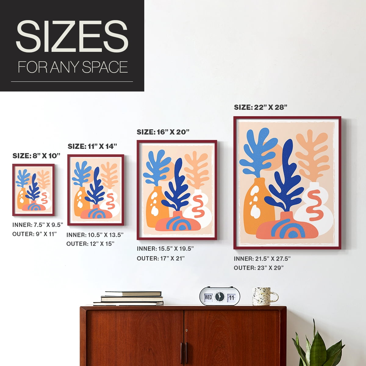 Matisse CCCLXI in Red Solid Wood 8 x 10 Framed Print