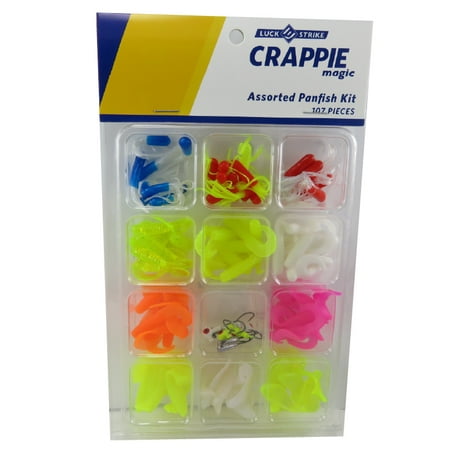 Luck-E-Strike, Crappie Kit, 107 Piece, Assorted Colors, Crappie Baits