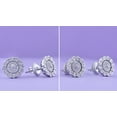 thumbnail image 4 of Dazzlingrock Collection Round White Diamond Illusion Set Cluster Screwback Stud Earrings for Women (0.17 ctw, Color I-J, Clarity I1-I2) in 14K White Gold, 4 of 6