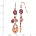 thumbnail image 2 of Shepherd hook Copper-tone Love Heart and Lock with Purple Crystals Earrings 55x12mm Wide Stud Earring for Women, 2 of 2