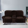 thumbnail image 4 of SHANNA Stretch 8-Piece Velvet Sofa Slipcover, Brown, 4 of 10