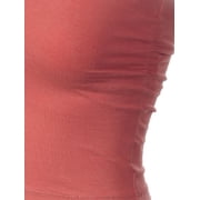 Made by Olivia Womens Solid Casual Summer Side Shirring Scrunched Double Layered Tube Top