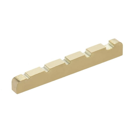 String Bass Guitar Quilt Top Pre-slotted Brass String Nut for 5-string Electric Bass Guitar Part Replacement 45 * 3.5 * 6-5mm ()