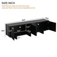 thumbnail image 7 of 70" Wood Grain TV Stand for TVs up to 75 Inch, Mid Century Modern Entertainment Center with Storage Cabinet and Wavy Door, Media TV Console for Living Room, Black, 7 of 7