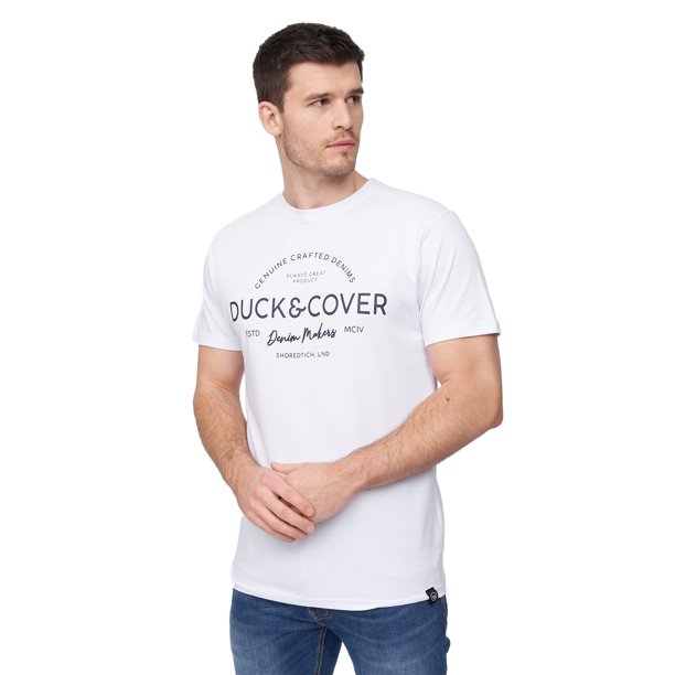 Duck and Cover - Camiseta Jansmoore para Hombre (Blanco)