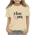thumbnail image 2 of Frwgonr Cute Tops For Girls Mama's Boy Tee Shirt Top Summer Short Sleeve Clothes for Mother's Day Beige, Size 2-14 Years, 2 of 6