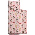 thumbnail image 2 of Princess and Fairy Pink Pattern Teens Toddler Nap Mat with Pillow, Sleeping Mat Bag for Preschool Daycare 59"x22", 2 of 4