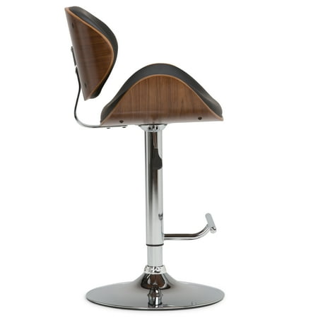 Simpli Home - Marana Bentwood Adjustable Height Gas Lift Bar Stool - Black