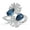 Blue, variant on Kathy Levine Sterling Silver White and Emerald Cubic Zirconia Double Flower Pear and Round Bypass Ring, Size 6