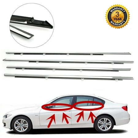 4pcs Chrome Weatherstrip Window Moulding Trim Seal Belt For Accord 2008-2012