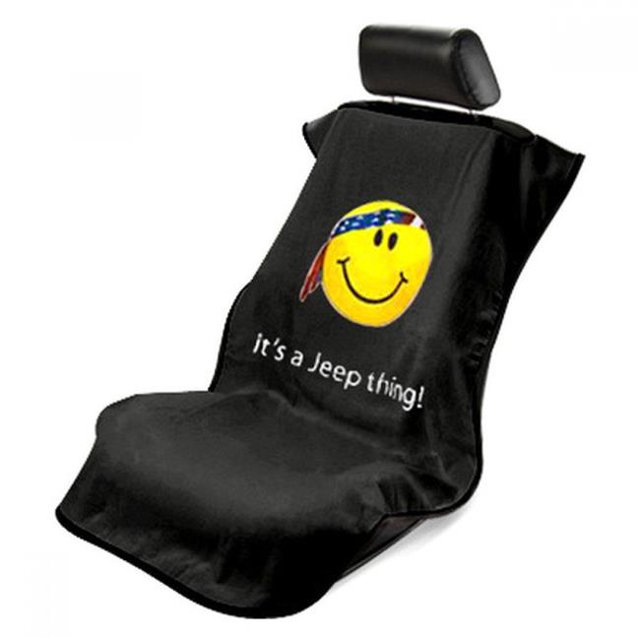 Seat Armour SA100JEPSFB Jeep Black Smiley Face Seat Cover