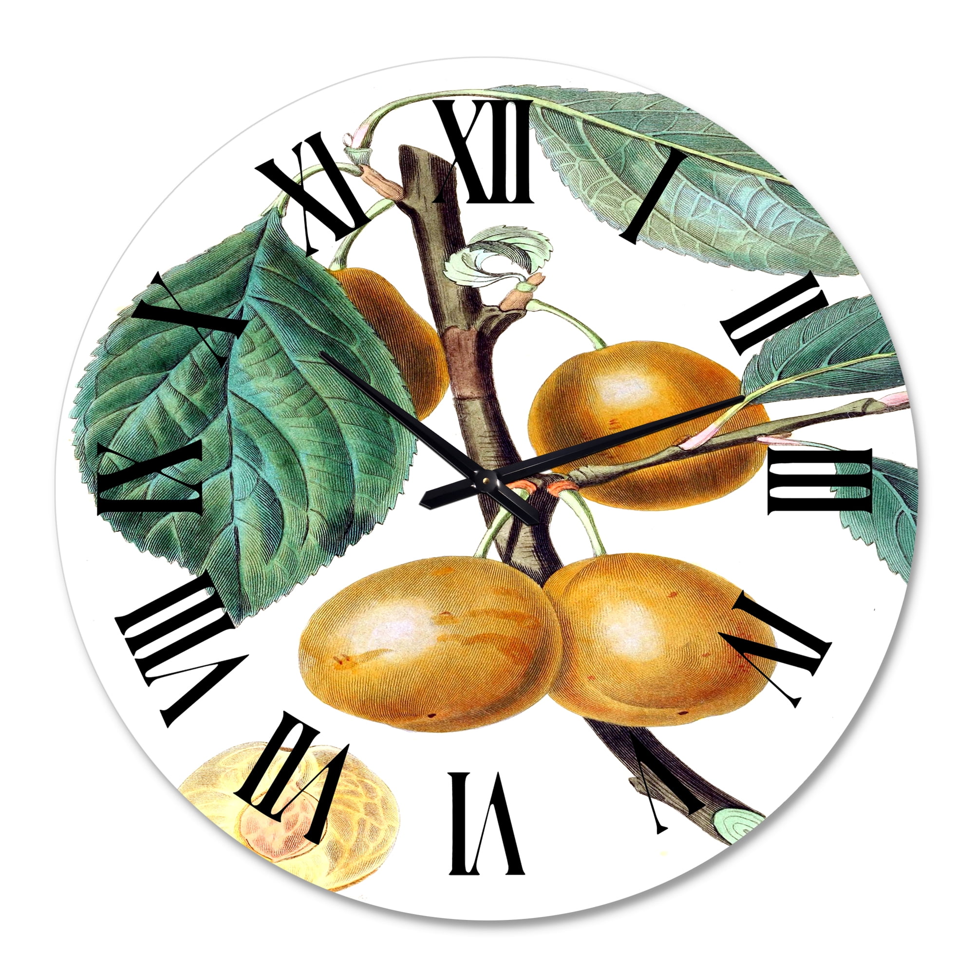 Designart 'Vintage Fruits Ii' Farmhouse Wall Clock