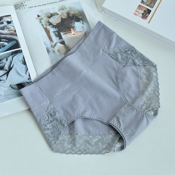 Women's Elongated Crotch Plus Size Belly Cinching High Waisted Breathable Briefs Half Womens Underwear Nylon Lace Thong Panties Pretty Womens Panties Bikini Panties for Women Seamless The Bibs The