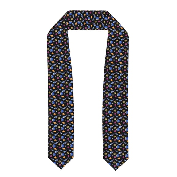 Fuzoiu Whales In Space Print Graduation Sash,Graduation Stole,Unisex Adult Graduation Stole Shawl 91" Long,for Academic Commencements Shawl-Flattened