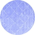 thumbnail image 1 of Ahgly Company Machine Washable Indoor Round Trellis Blue Modern Area Rugs, 6' Round, 1 of 4