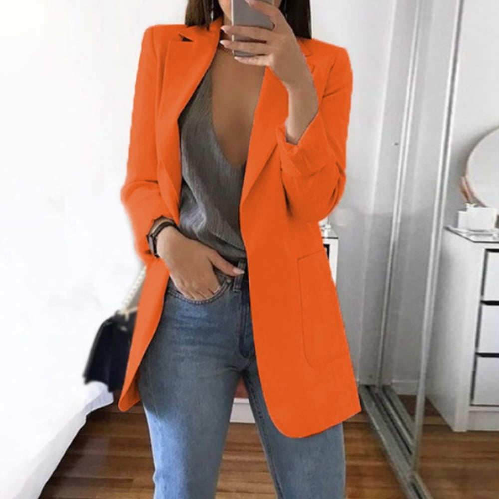 Women Casual Long Sleeve Blazer Open 