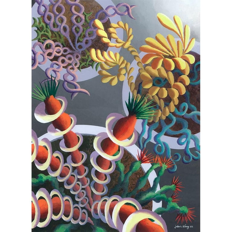 Wang, John Z. 14x18 Black Modern Framed Museum Art Print Titled