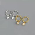 thumbnail image 5 of QQTDFG 925 Sterling Silver Round CZ Huggie Hoop Dangle Drop Earrings F0052-Gold, 5 of 9