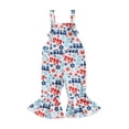 thumbnail image 1 of Arvbitana 12M 18M 24M 3T 4T 5T Toddler Girls Summer 4th of July Casual Sling Jumpsuit Sleeveless Letter Floral Print Suspender Pants, 1 of 8