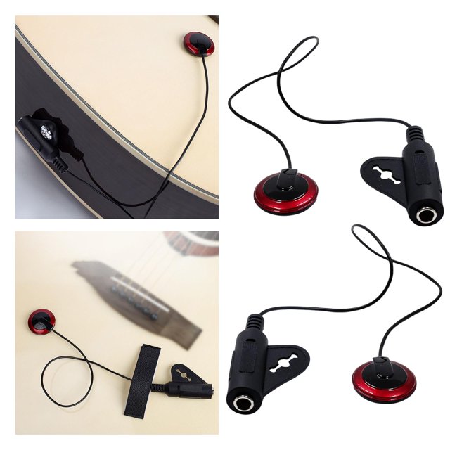 Pastilla de guitarra con cable piezoeléctrico para guitarra Mandolina Banjo y otros instrumentos musicales 2 piezas Hugo Pastilla de contacto piezoeléctrico