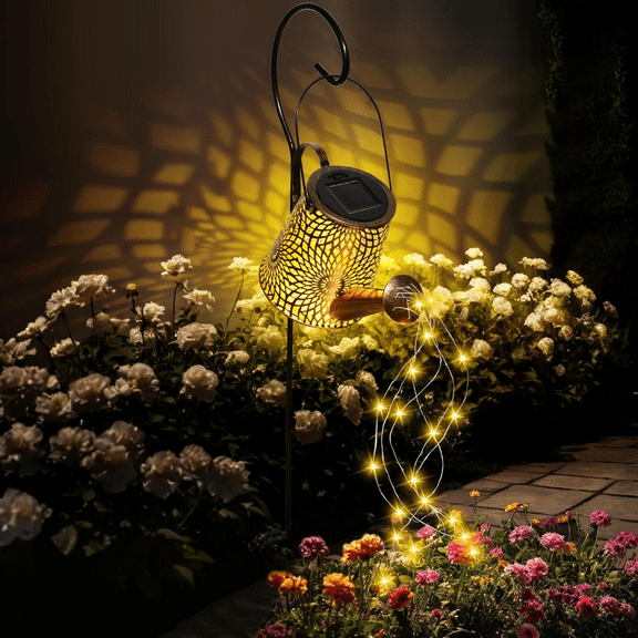 Ninonly Solar Watering Can Lights, Waterproof Solar Garden Lights, Retro Metal Solar Sunflower Lights with LED Lights, Outdoor Hanging Solar Lantern Decorative for Landscape Yard Patio Pathway Lawn